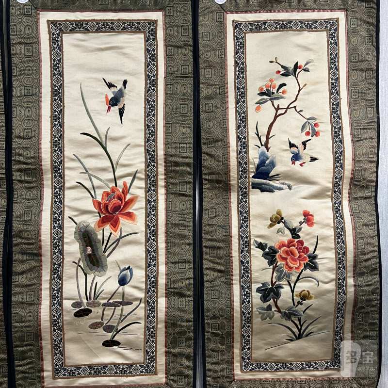 70年代 花鸟绣片一组四副 - 图3